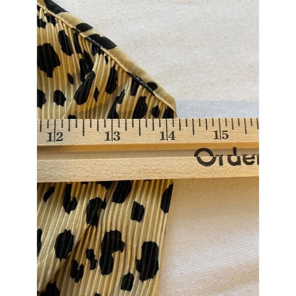 Wayf Womens Leopard Print Bodysuit XS Beige & Black Mock Wrap Front - Picture 5 of 8